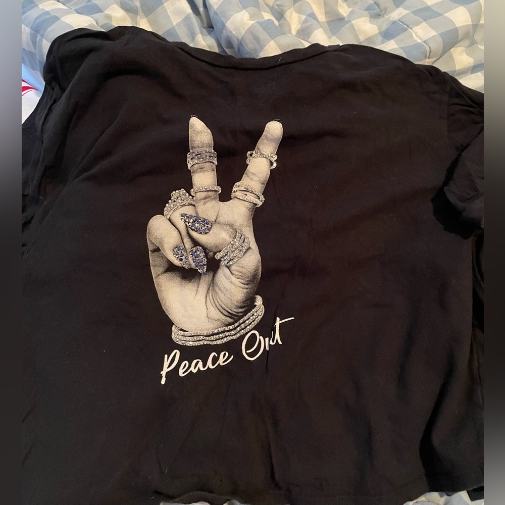 Homegirl Crop Top Peace Out Shirt Size L